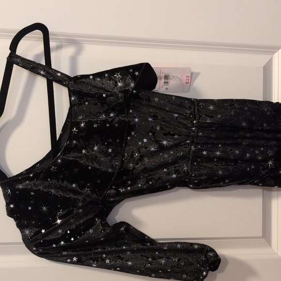 Justice Black One Shoulder Jumpsuit Girls Size 10 - Picture 2 of 8